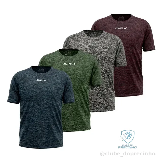 Kit 4 Camisetas Dry Alpha Masculina