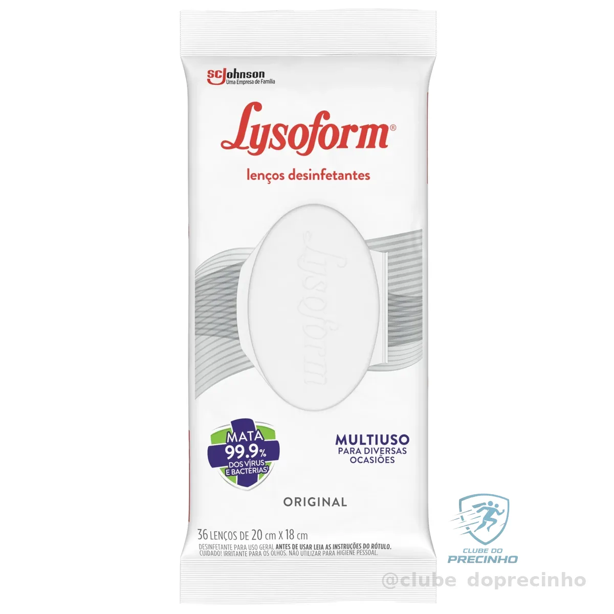 Lysoform Original, Lenço Umedecido Desinfetante Multiuso, 36 unidades