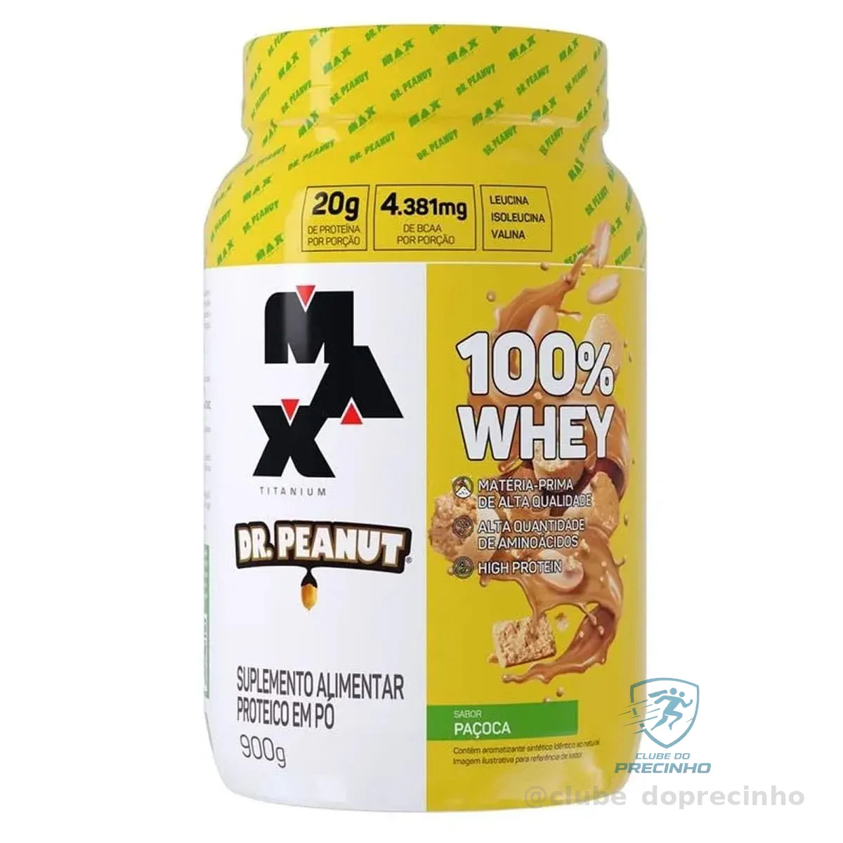 100% Whey Max Titanium x Dr. Peanut (900g), Paçoca