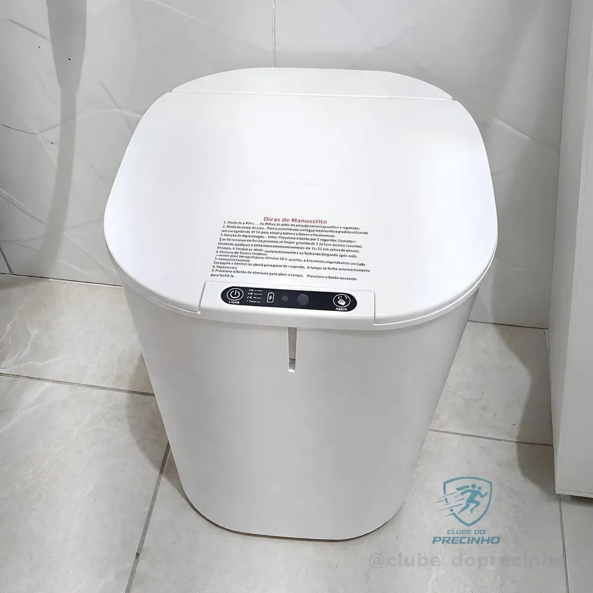 Lixeira Inteligente 16l Sensor Automático Tampa Touch Casa Branco