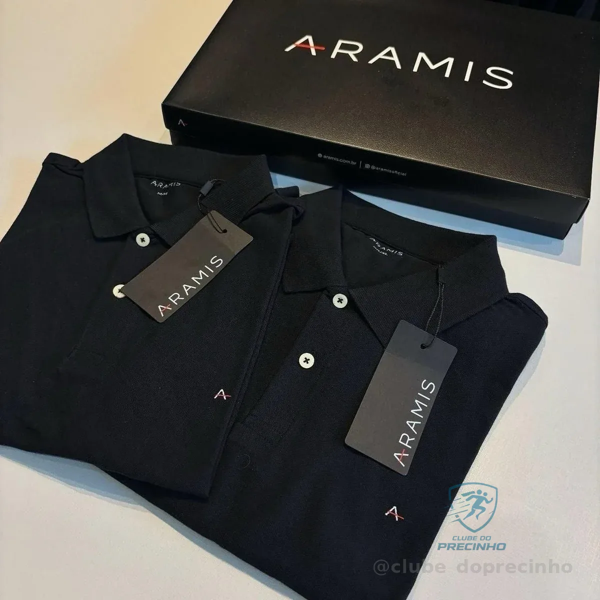 Polo Aramis Masculina Piquet Lisa Light Icon Preta Original