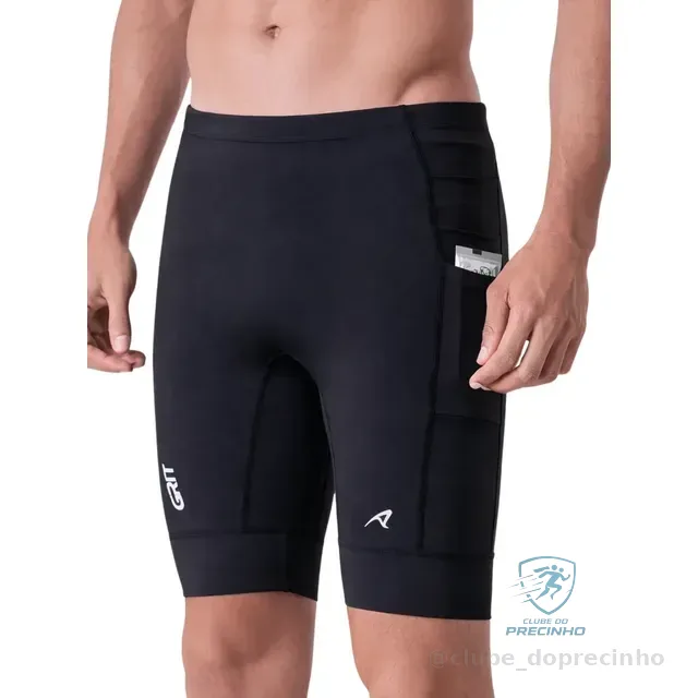 Bermuda Corrida Masculina Authen Grit Bossa 6 Bolsos Preta
