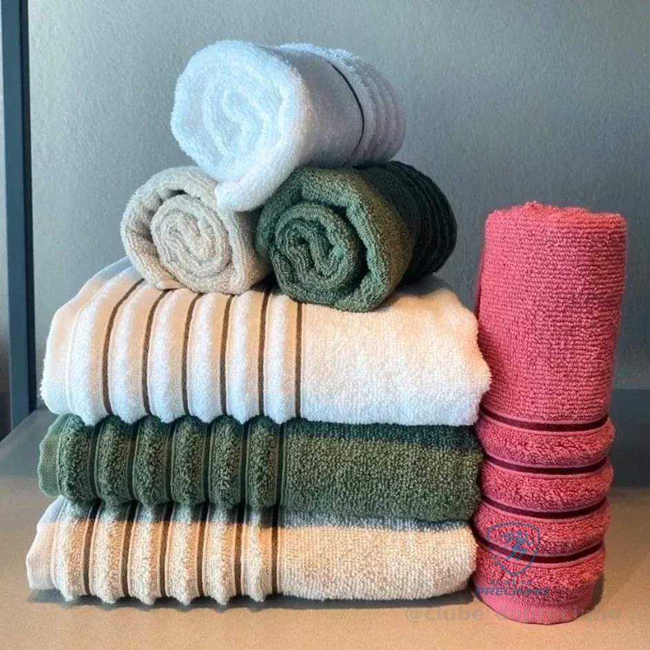 Jogo Toalhas De Banho C/ 4 Pçs Felpuda Luxo Gigante Grossa