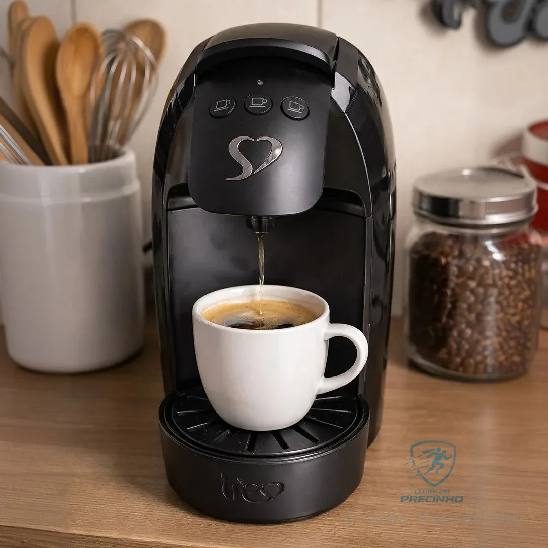 3 Corações TRES Cafeteira Espresso e Multibebida LOV Preta - 127V
