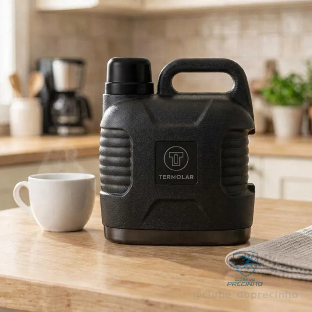 Garrafa Térmica Super Thermo Thermolar De 5 Litros Com Tampa Primária Preta Preto