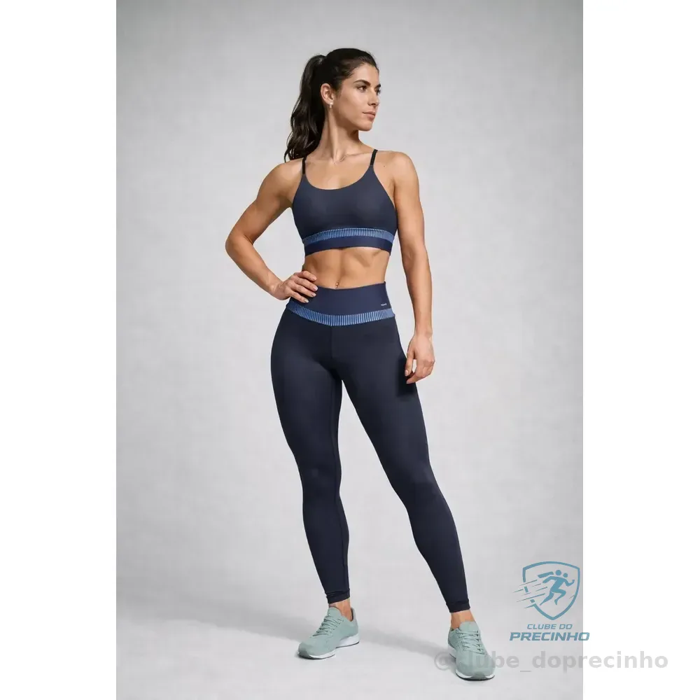 Kit Conjunto Ciclico  Calça Legging E Top  Academia Fitness Preto M