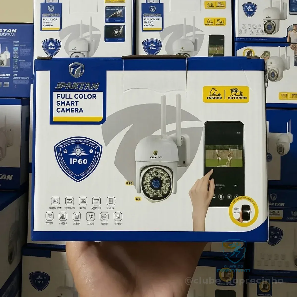 Camera Segurança Wifi 360 Graus Prova D'água Jortan C/alarme Cor Branco