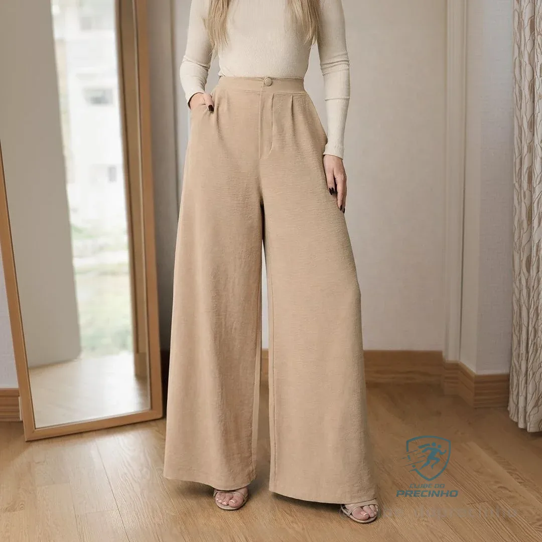 Calça Pantalona Wide Leg Duna Elegante Casual