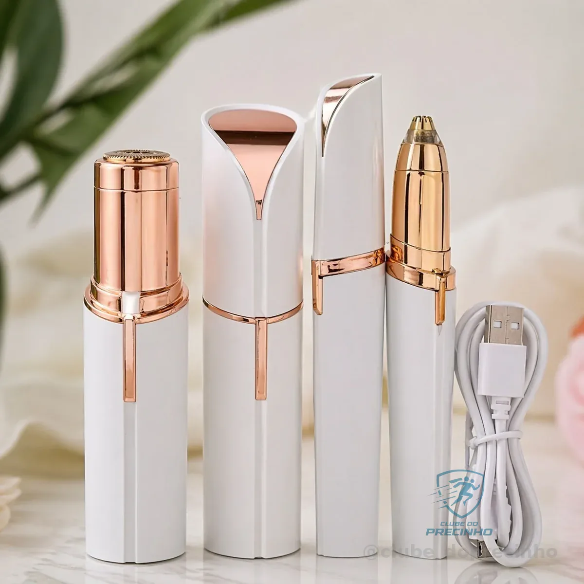 Kit Depilador Facial Caneta Depiladora Sobrancelha Portátil Branco 127/220v