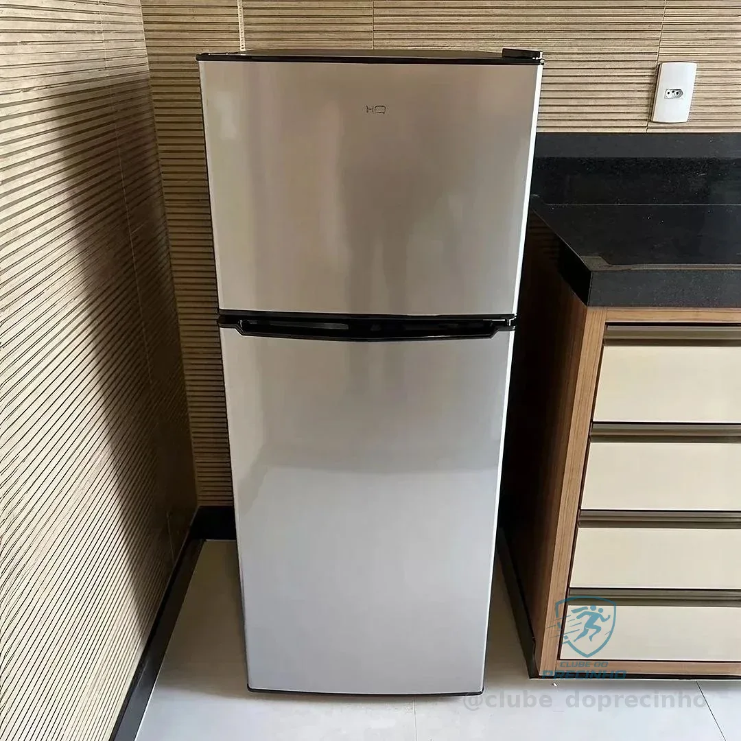 Geladeira Refrigerador Compacto HQ 140L Duplex Defrost, Baixo Consumo A+++ Preto/Cinza HQ-140RDF (110, Volts)