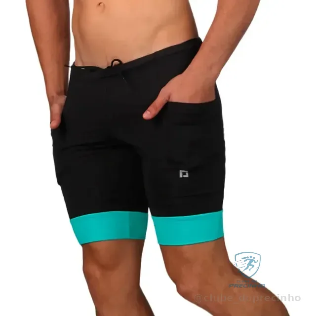 Shorts De Compressão P/ Corrida Masculino C/ Bolsos Laterais