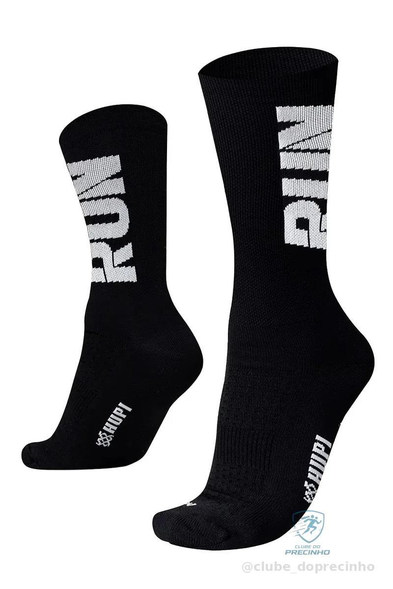 Meia Hupi Run para Corrida Preto/branco, Cor: Preto/branco
