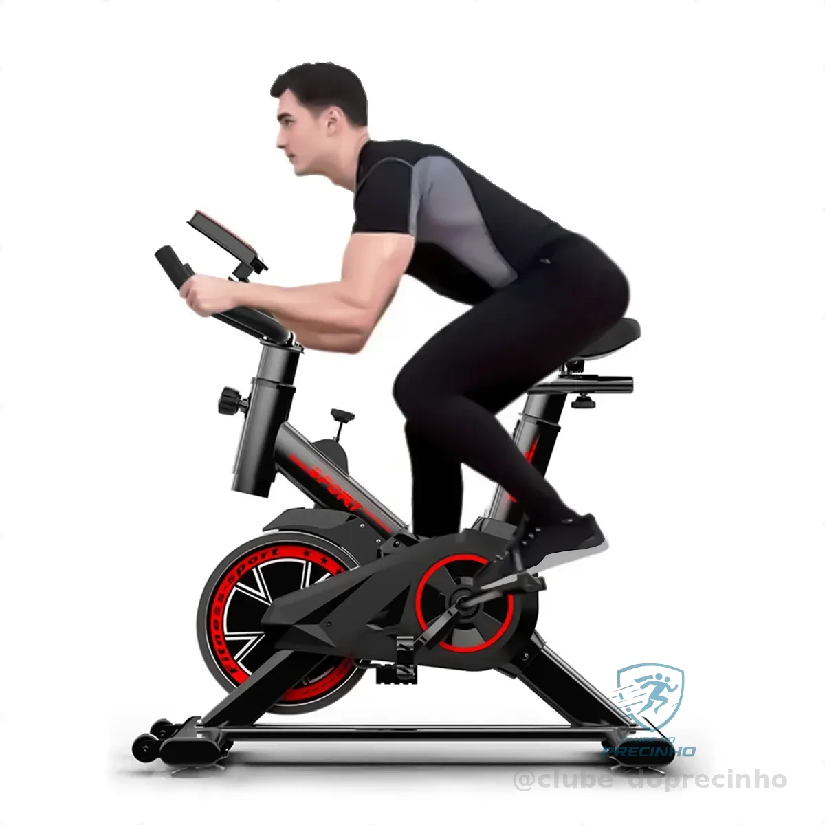 Bicicleta Ergométrica Spinning Meta Parts Com Volante De Inércia De 8 Kg Cor Preto E Vermelho