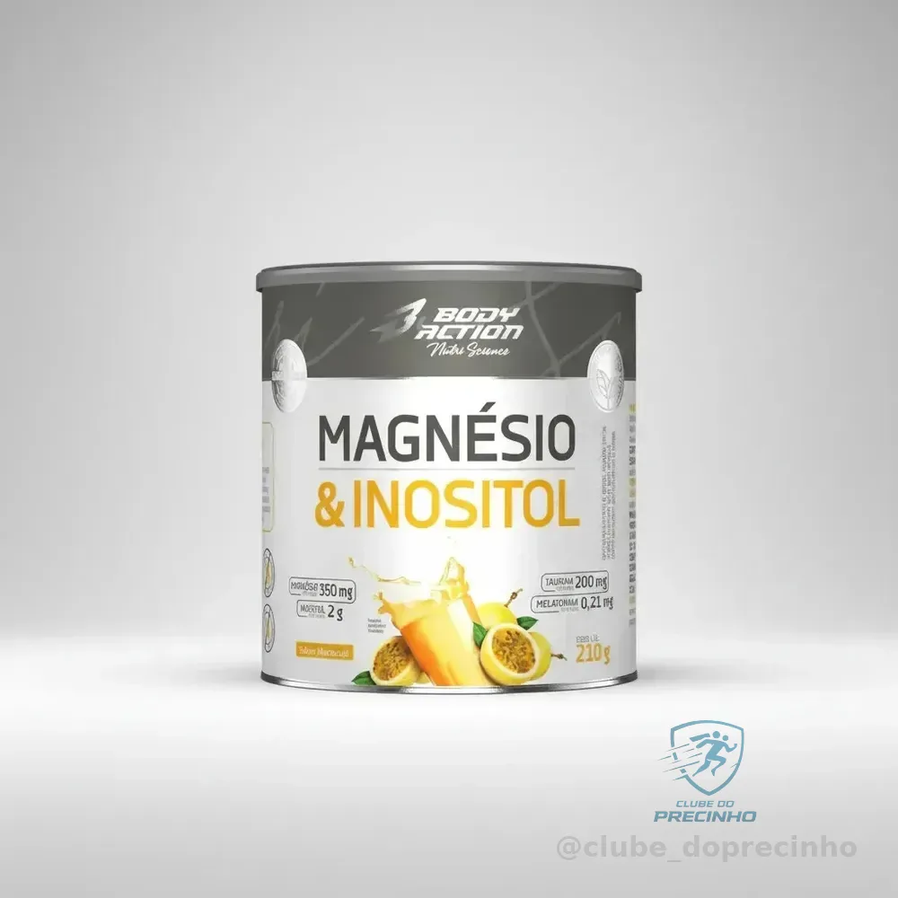 Magnésio E Inositol Taurina Melatonina 210g Bodyaction Sabor Maracujá