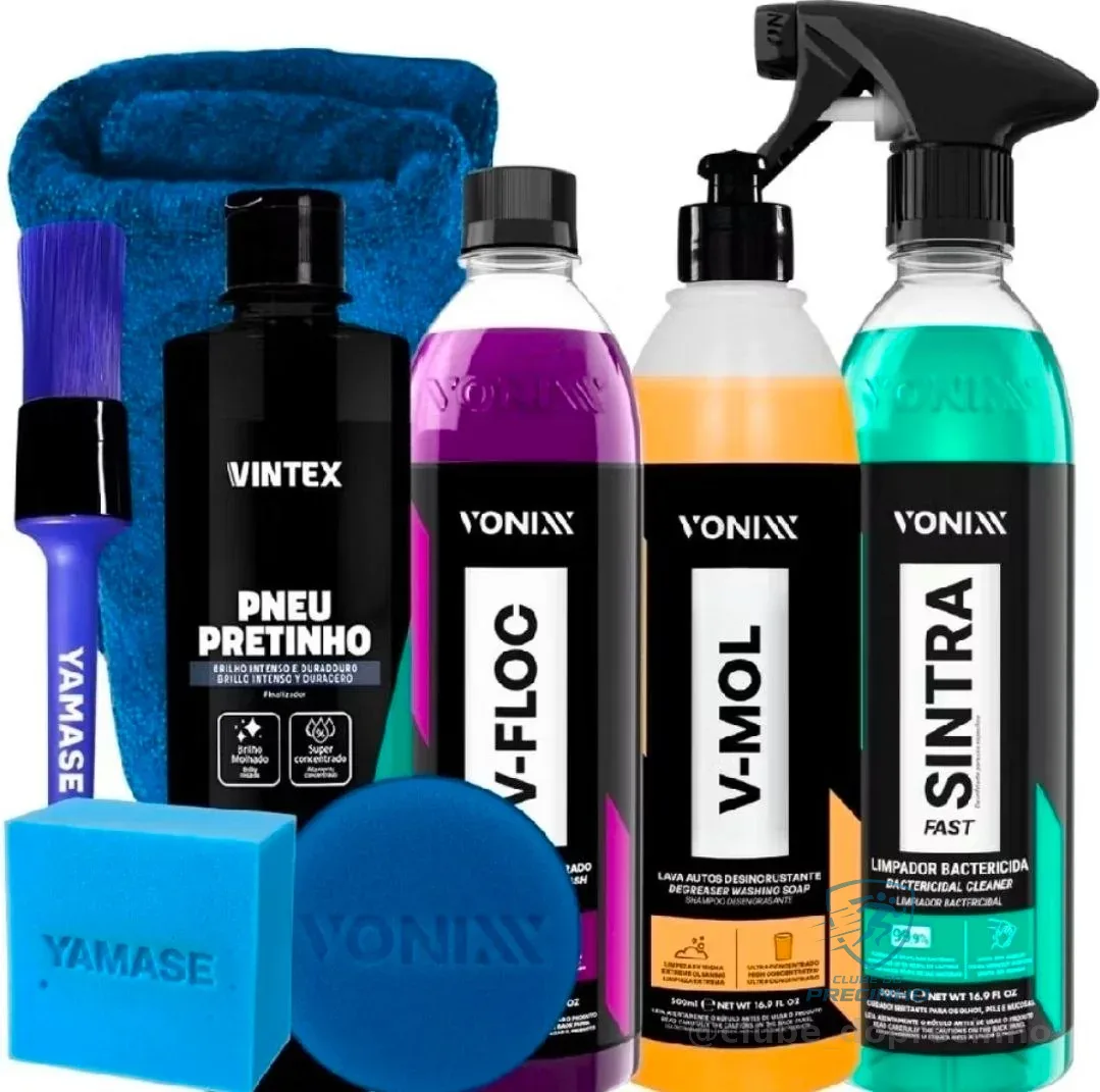 Kit Shampoo V-Floc V-Mol Limpador Sintra Fast Vonixx Pretinho Vintex