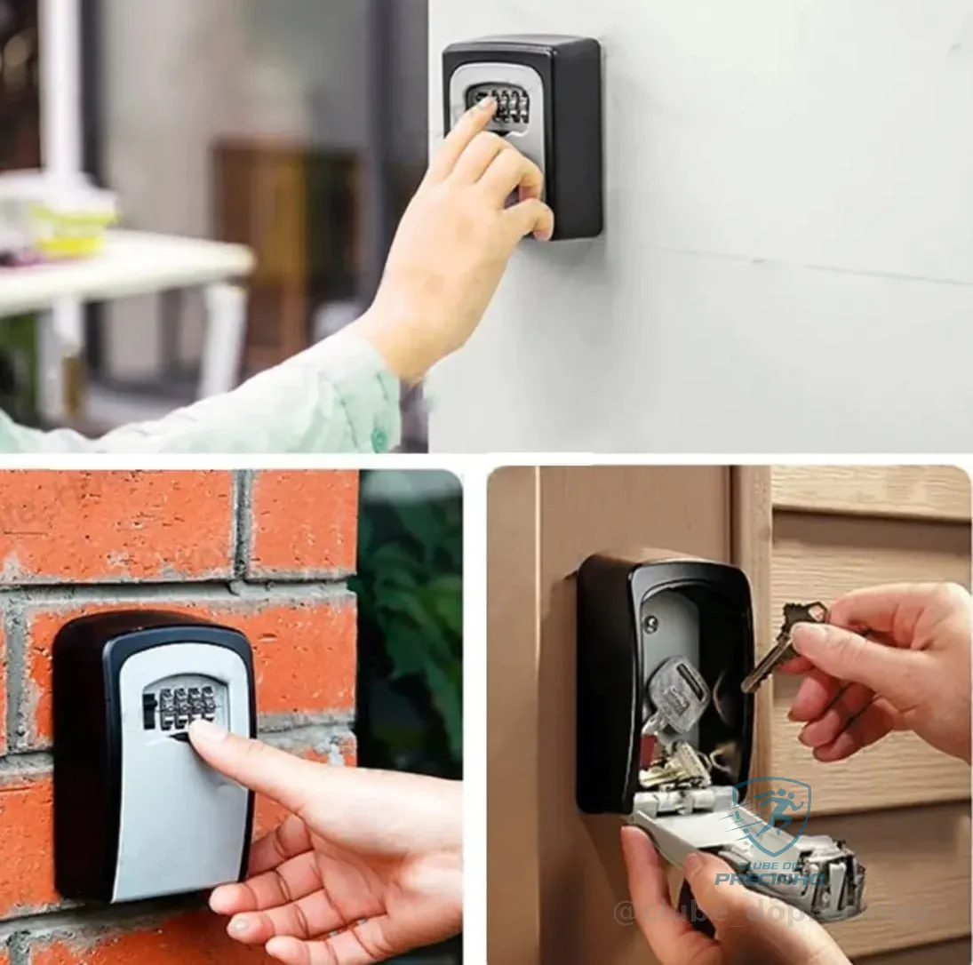 Cofre Mini Preto Para Chaves E Objetos Pequenos Com Senha