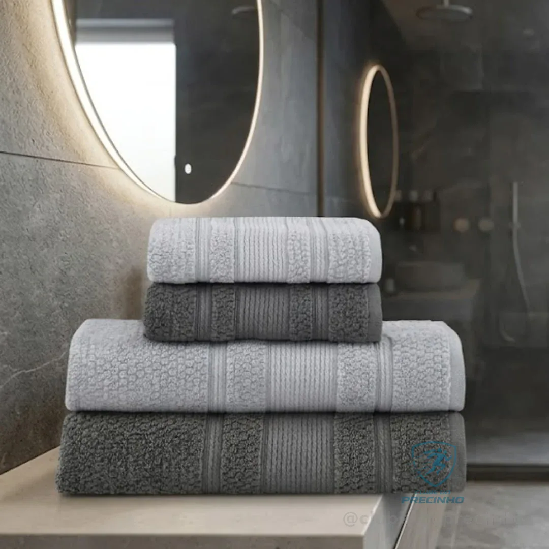 Jogo De Toalhas Buddemeyer Bella Extra Soft Banho 4 Grafite/cinza Lisa