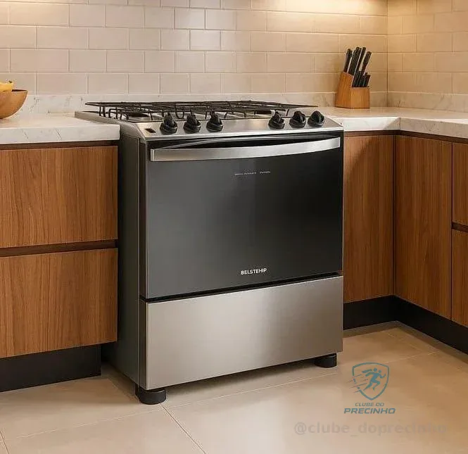 Fogão Brastemp 5 Bocas Cor Inox Com Botões Removíveis E Exclusivo Aro Protetor - BFS5NCR BIVOLT