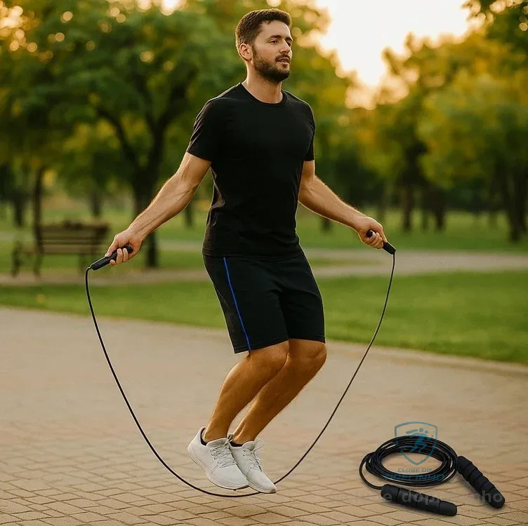 Corda De Pular Speed Rope Profissional 3m Rolamento Duplo Cabo De Aço Com Pegadores Emborrachados Ajustável Crossfit Boxe Academia Resistência Agilidade Treino Fitness Alta Velocidade Redfin Preto