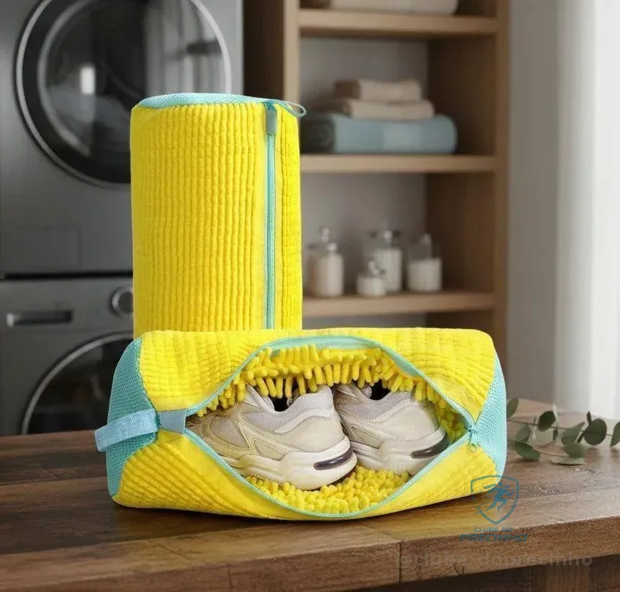 Saco Para Lavar Sapatos Para Máquina Lavar Anti-deformação Amarelo