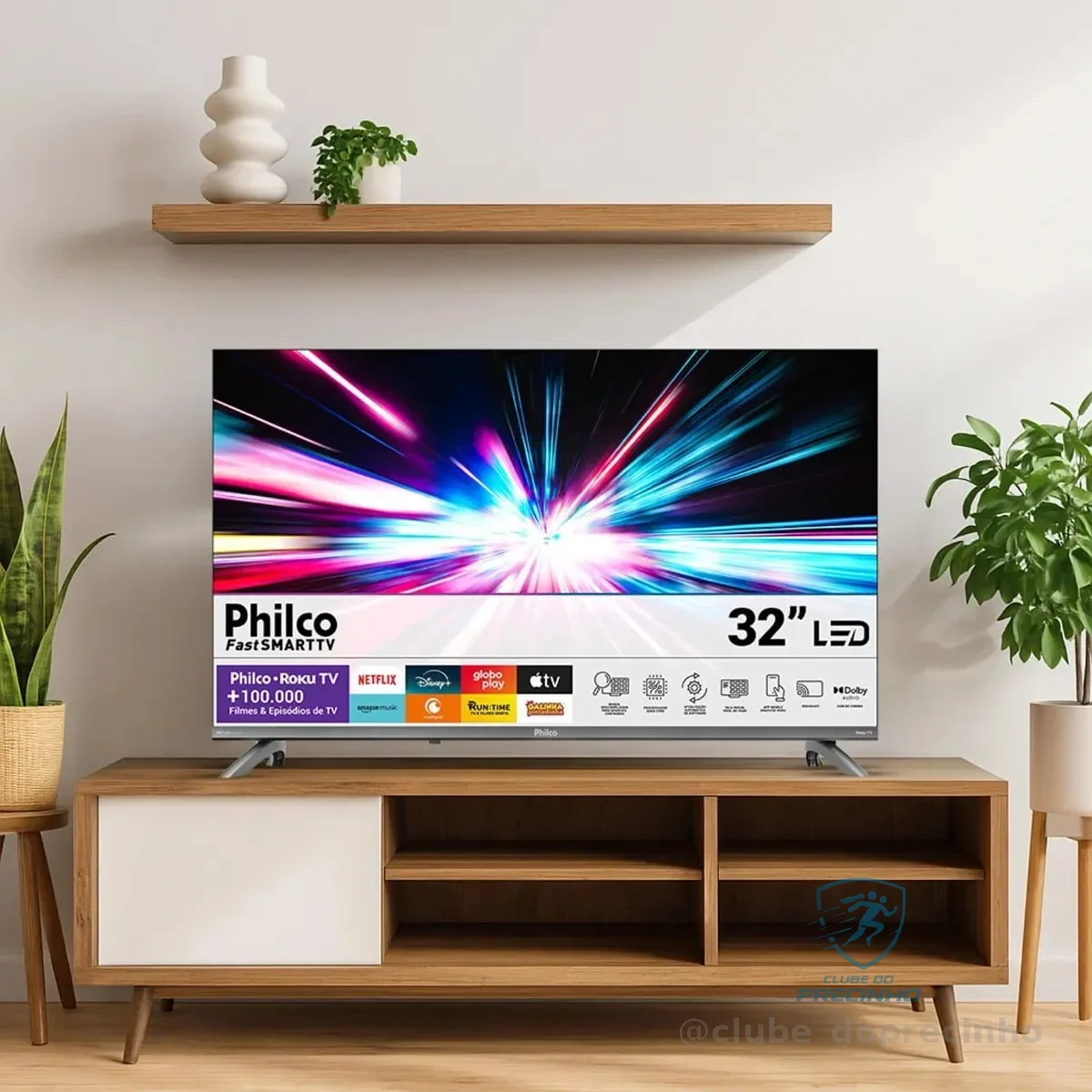 Smart Tv 32 Philco Roku Tv Dolby Áudio Hdr10 P32crb