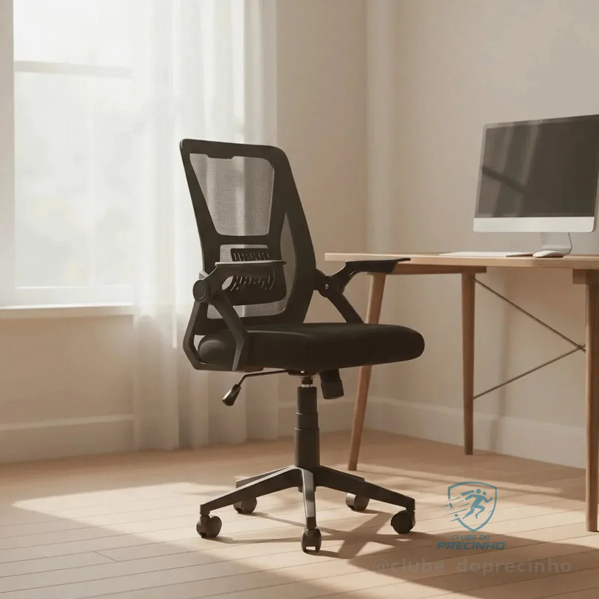 Cadeira De Escritório Diretor Malcom Preta Healer Preto