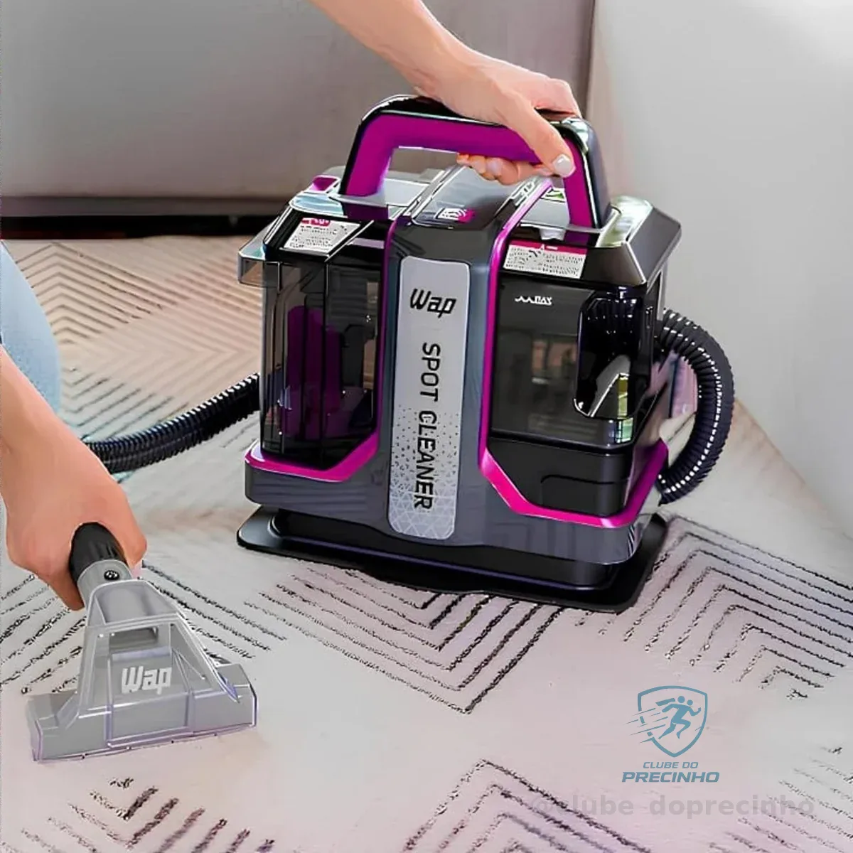 Extratora De Sujeira Portátil Wap Spot Cleaner W3 Borrifa Esfrega E Extrai 1450w De Potência E Bico De Autolimpeza Cinza/roxo 127v