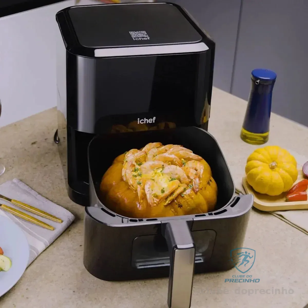 Fritadeira Elétrica Airfryer Ichef Smart Vision 6l Cor Preta 220v