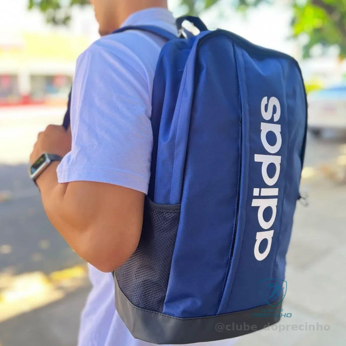 Mochila Linear adidas Azul Liso