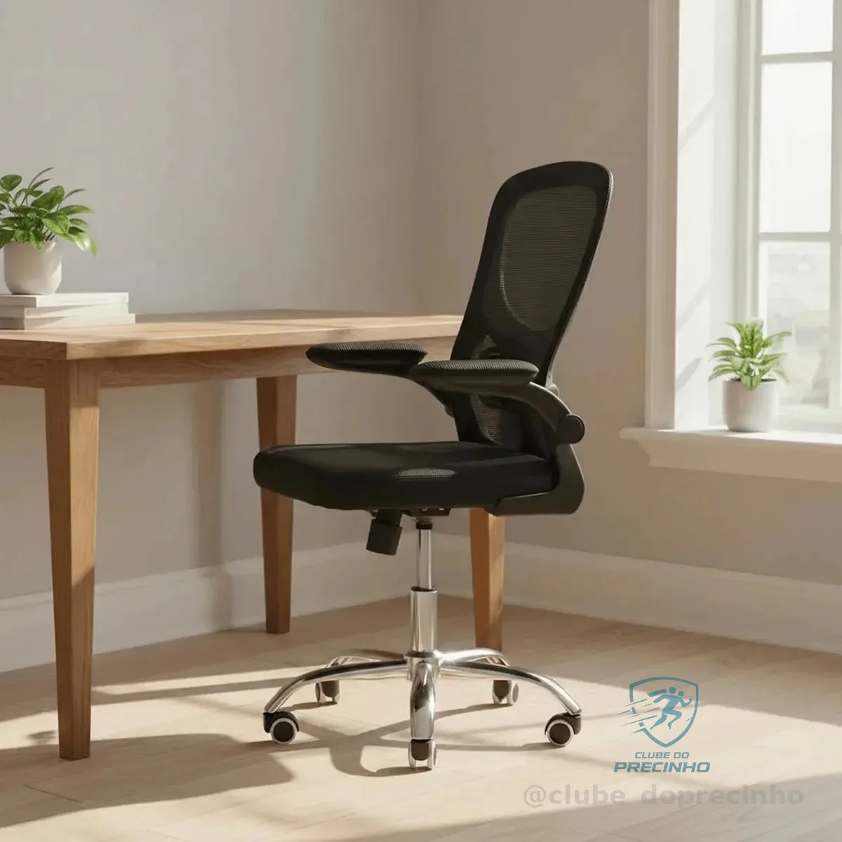 Cadeira De Escritório Diretor Flink Preta Healer Preto Plástico E Metal