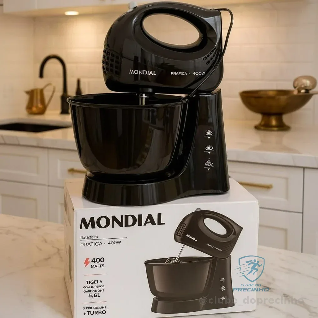 MONDIAL Batedeira Prática, Preto, 400W, 110V - B-44-B