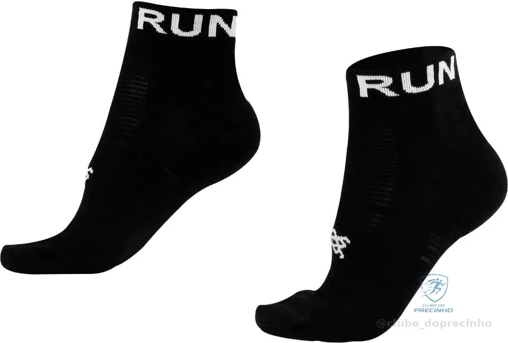 Meia Curta para Corrida Hupi - Running Pro Run Preto