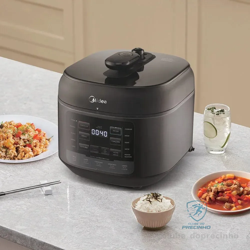 Panela De Pressão Elétrica 5l Nutripro Preta Midea Cor Preto 127v