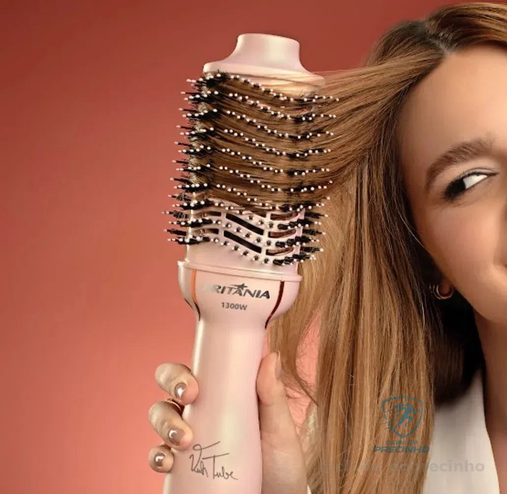 Escova Secadora Britânia Linha Viih Tube Nanocerâmica Bes36 Bivolt Rosa 127/220v