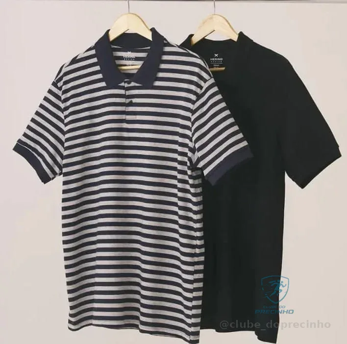 UMA POLO LISA E OUTRA ESTAMPADA, é hering