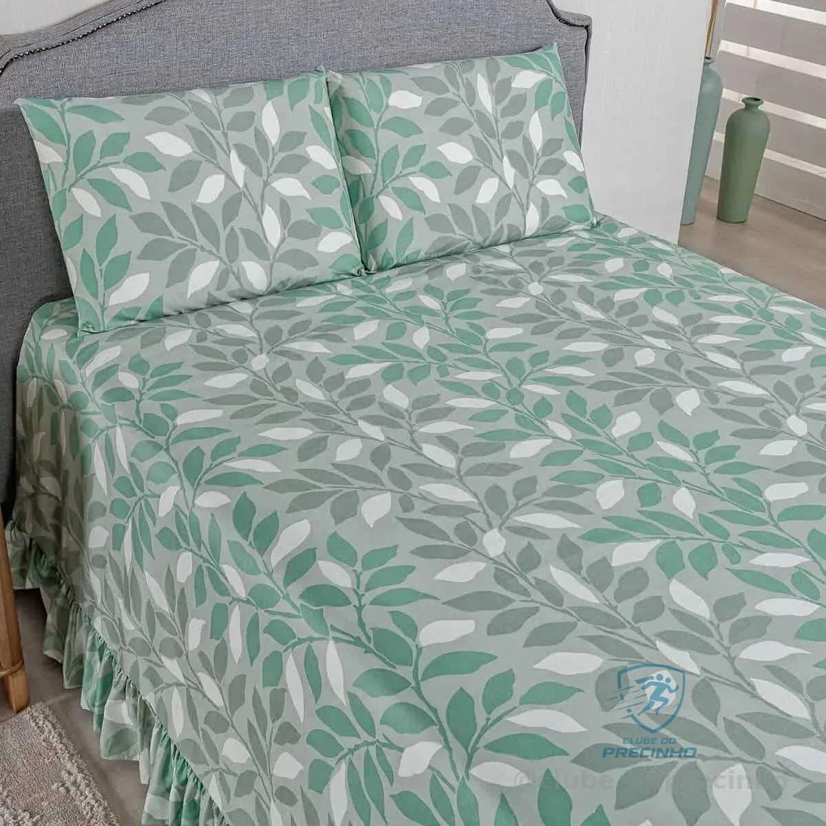 Colcha Premium Queen 3 Peças Percal 400 Fios Toque Macio