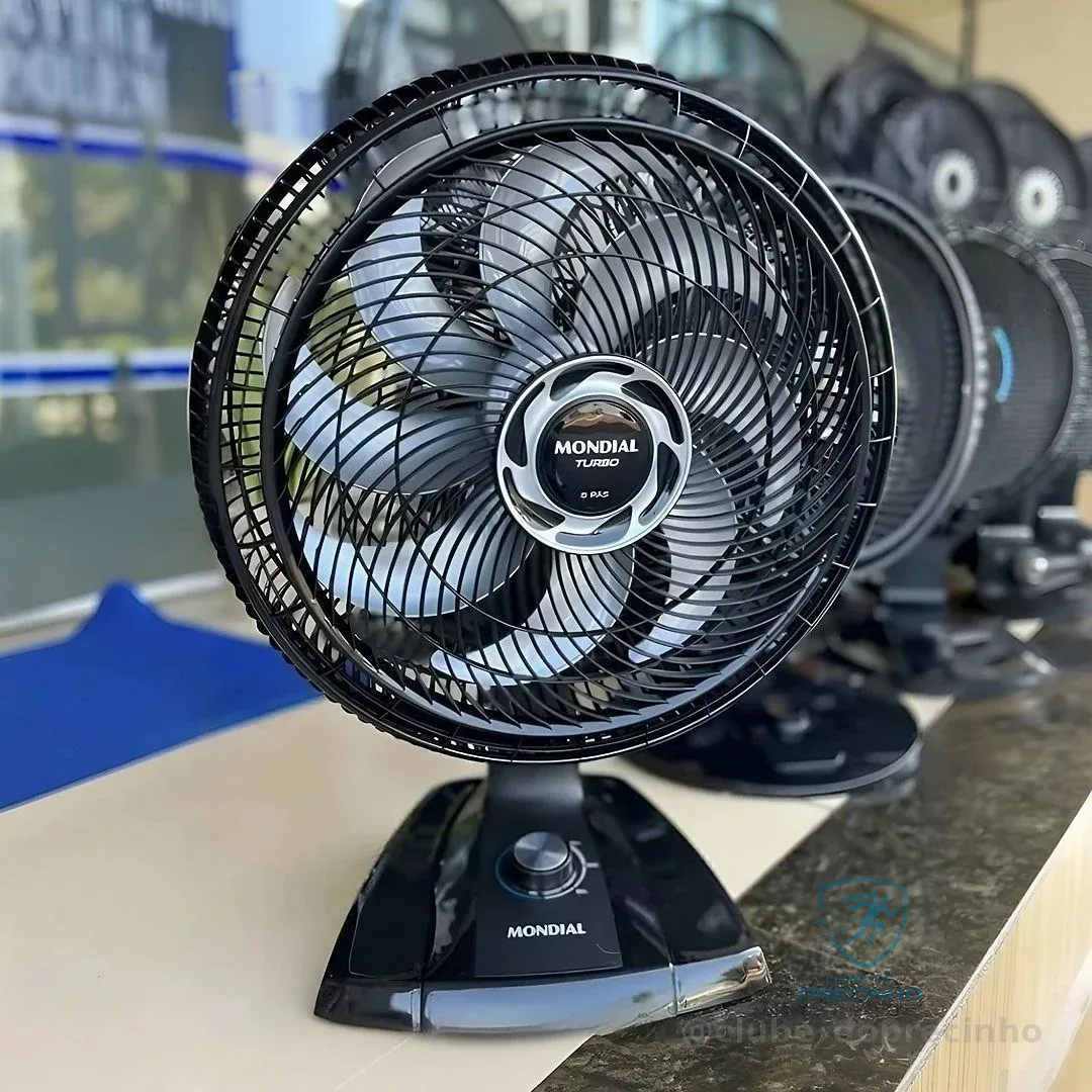 MONDIAL Ventilador de Mesa 40cm Turbo, Preto/Prata, 140W, 220V - NVT-40-8P-B