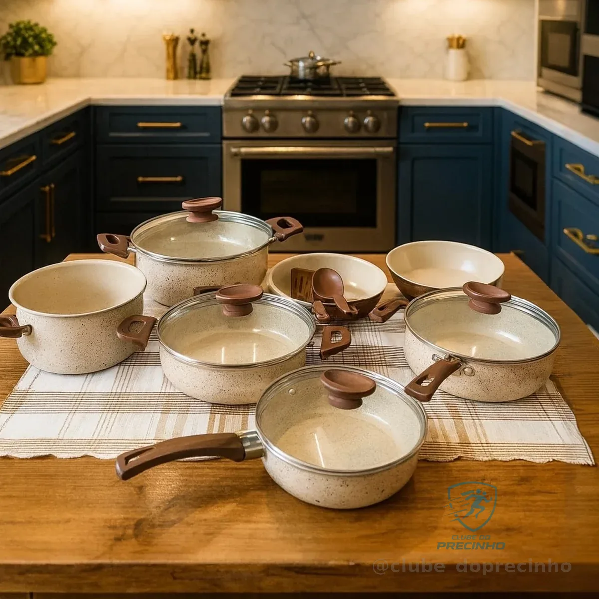 Multi Aluminio Jogo De Panelas Antiaderente Premium De 10 Peças Cor Branco Bianco