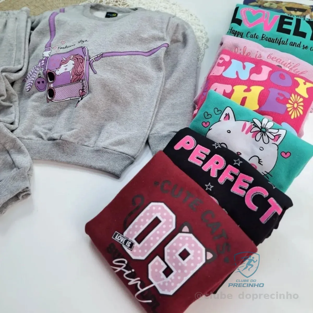 Kit 6 Peças Moletom Menina Infantil Inverno Atacado Barato