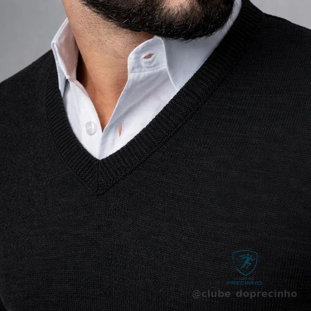 Sueter Masculino Gola V Pullôver Tricot Blusa Frio Casaco Lã