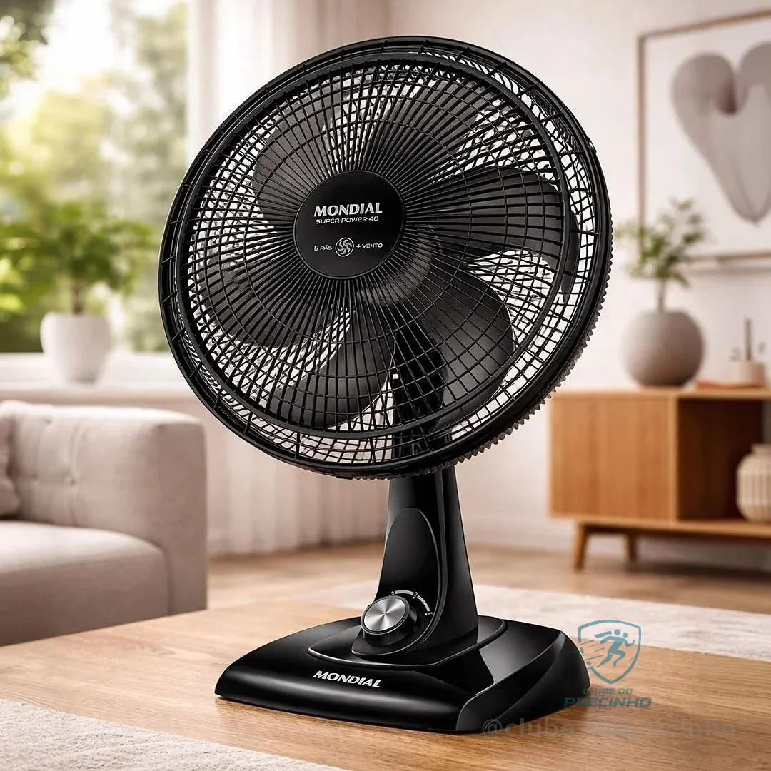 Ventilador de Mesa Mondial 220V, 40cm, 6 pás, Super Power - VSP-40-B