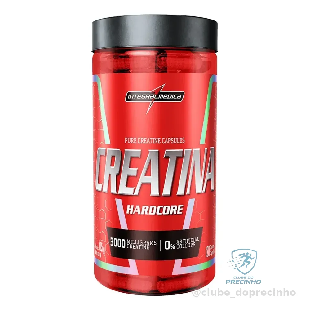 Creatina Hardcore 100% Pura 120 Capsulas Energia E Força - Integralmedica Sem Sabor