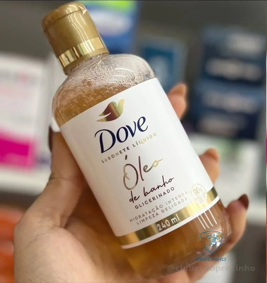 Dove Óleo de Banho Hidratação Intensa e Limpeza Delicada, Glicerinado com 96% Ingredientes de Origem Natural 240 ml