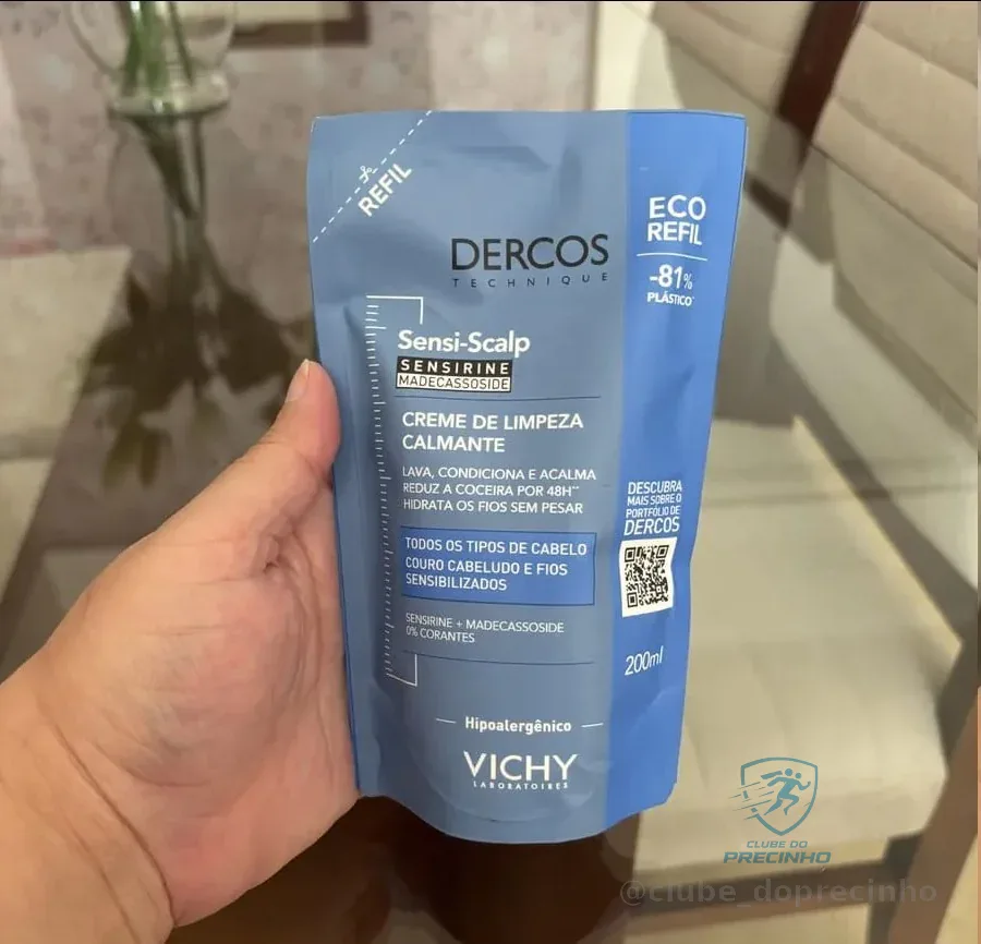 Creme De Limpeza Capilar Dercos Sensi-scalp Calmante Para Cabelos Sensíveis Refil 200ml Vichy