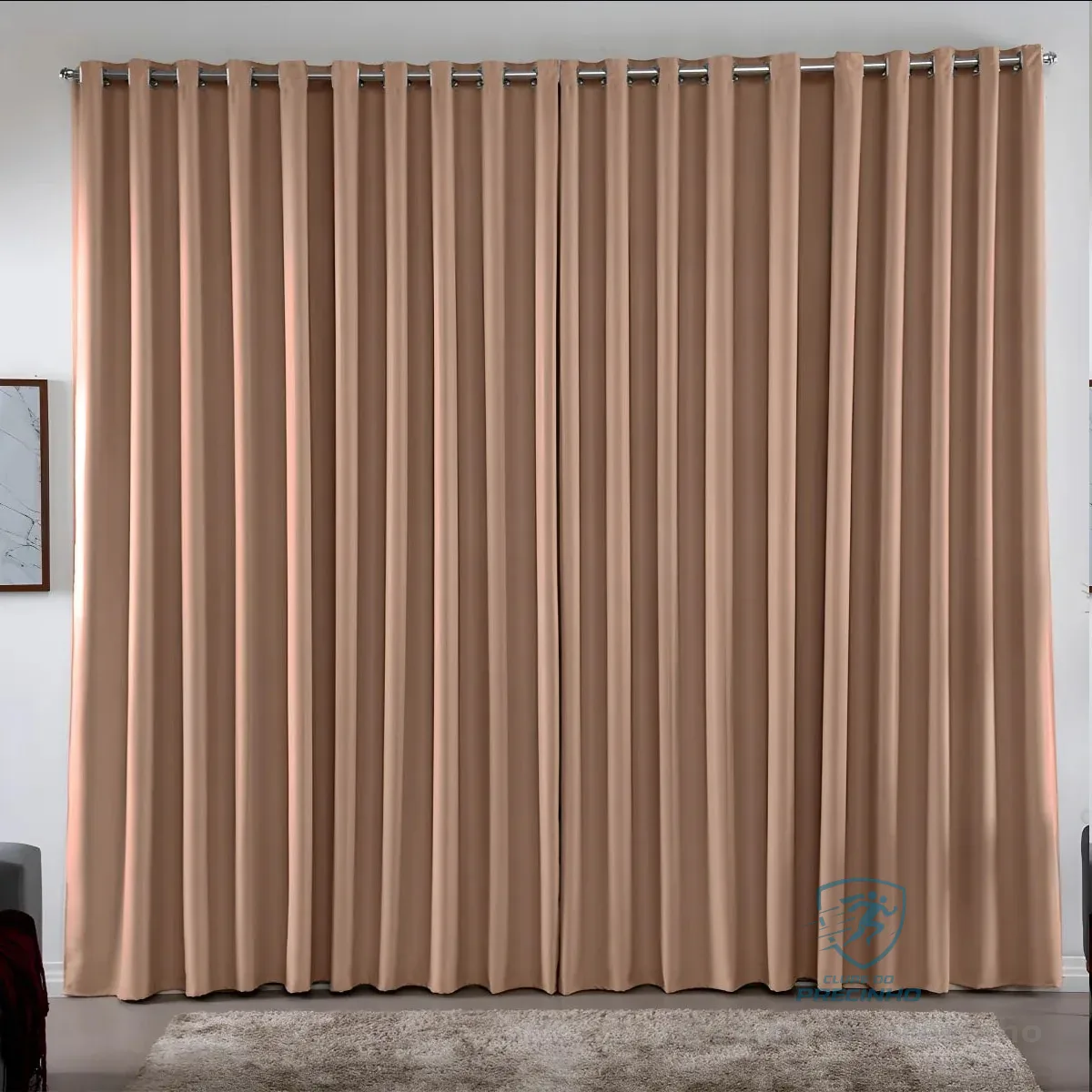 Cortina 3,00x2,80 Metros Blackout Blecaute Avelã Corta Luz Em Tecido Grosso Para Quarto E Sala Casa Laura Enxovais