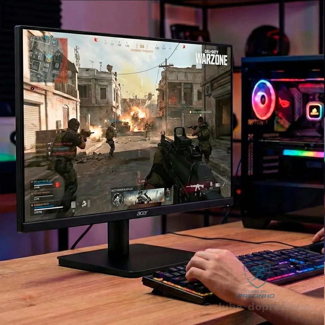 Monitor Acer Led Mk241y Flt, 23,8 Full Hd, Zero Frame, 100hz Preto 127/220v