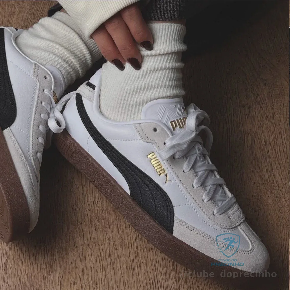 Tênis Casual Feminino Club Il Era Puma Branco E Bege E Preto Lisa 41 Eu