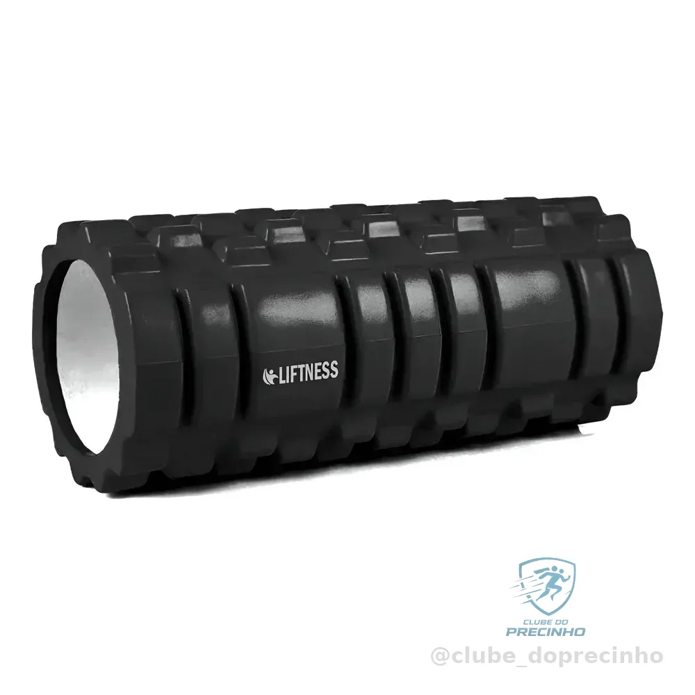 Rolo Massagem Miofascial Foam Roller Fisioterapia 30cm Preto Preto