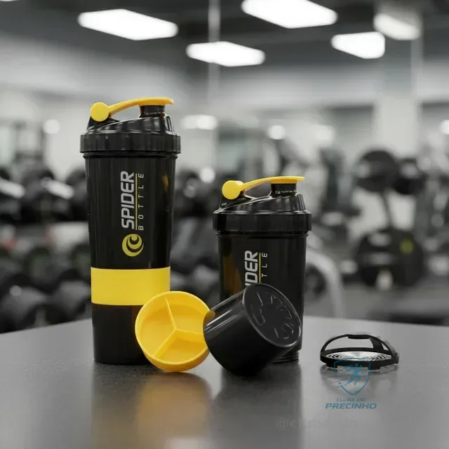 Coqueteleira Shake Academia C/ Compartimentos P/ Suplementos