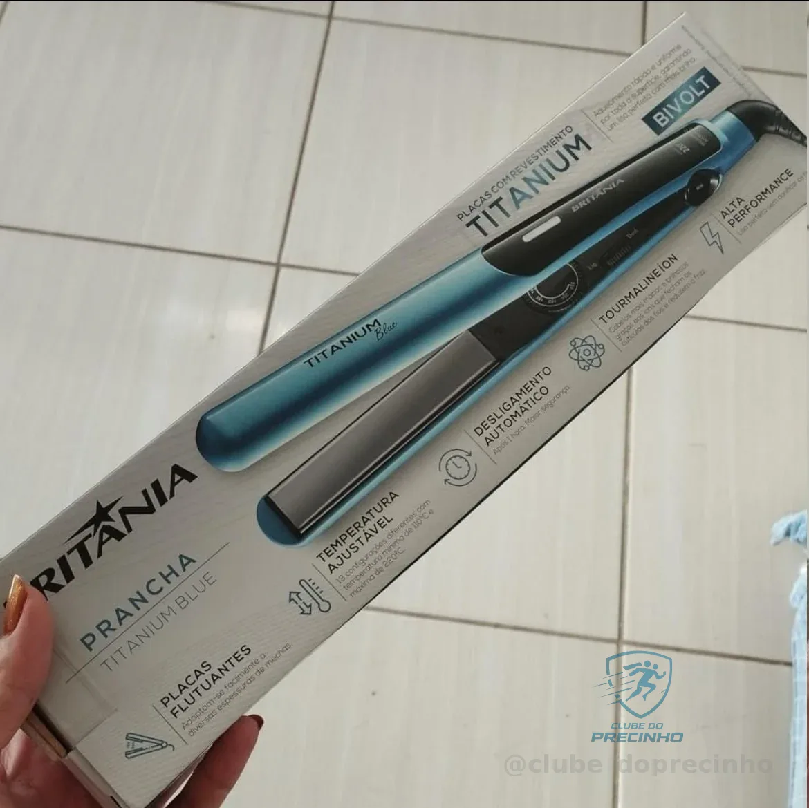 Prancha Britânia Titanium Blue Bivolt N/a Azul 127/220v